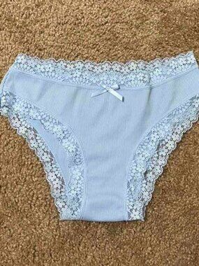 Stylish lace trim brief panties, size S/M